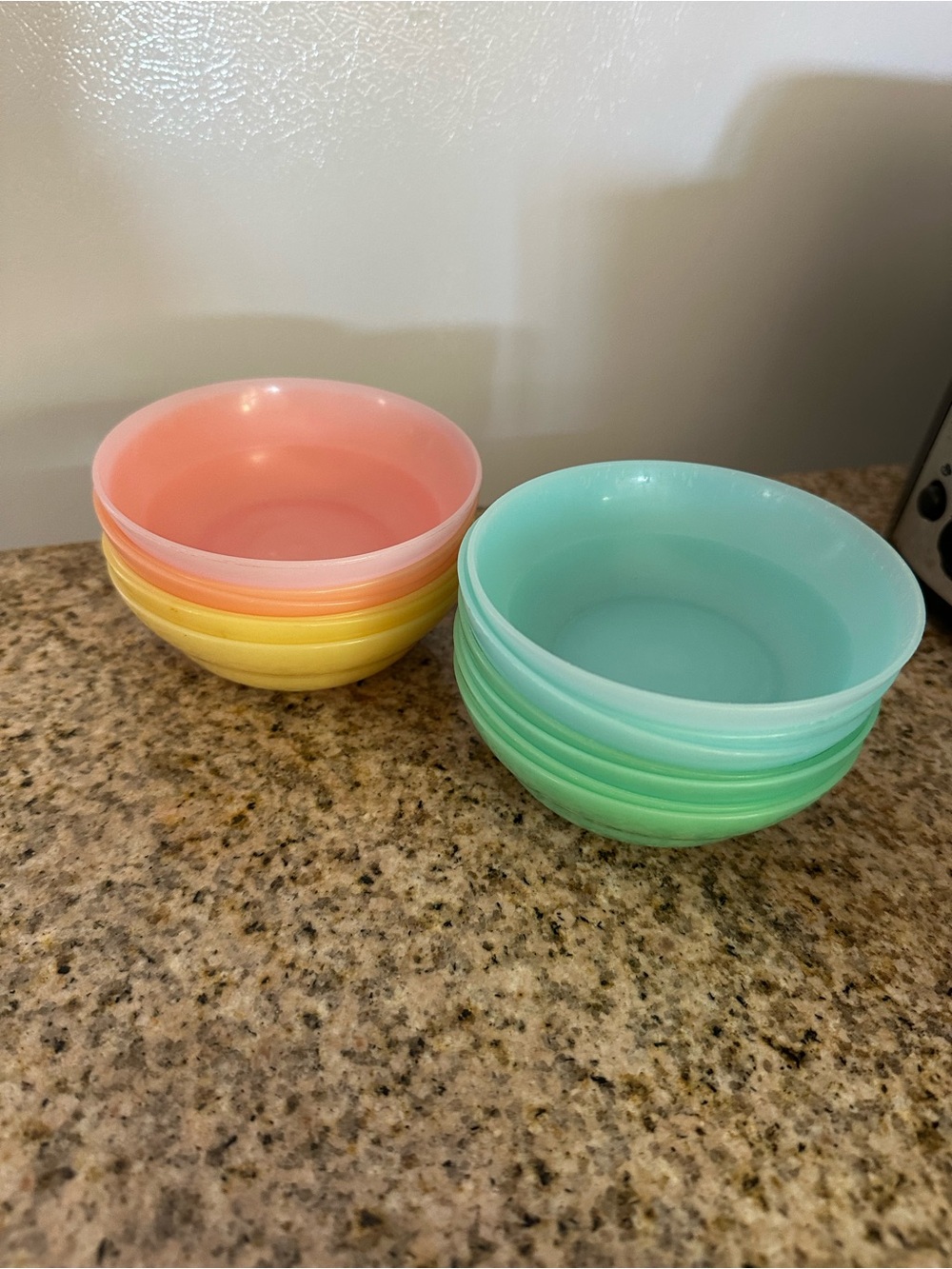 13 VINTAGE Tupperware Pastel Bowl Set - Pink Yellow Green Orange Blue